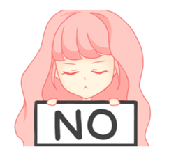 Pretty gesture stamp of the girl sticker #402104