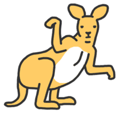 Kangaroo is watching sticker #402438
