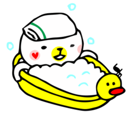 white bears and meow sticker #405418