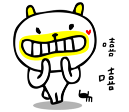 white bears and meow sticker #405428