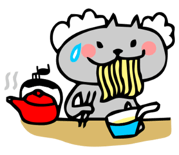 white bears and meow sticker #405443