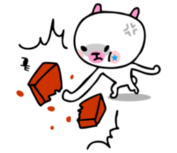 white bears and meow sticker #405446