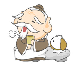 Hole grandfather smiling sticker #405689