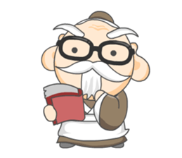 Hole grandfather smiling sticker #405694