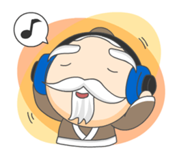 Hole grandfather smiling sticker #405703