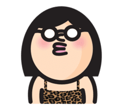 Woman of round shape sticker #412817