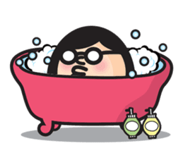 Woman of round shape sticker #412834