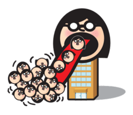 Woman of round shape sticker #412836