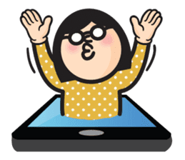 Woman of round shape sticker #412846