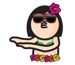 Woman of round shape sticker #412851