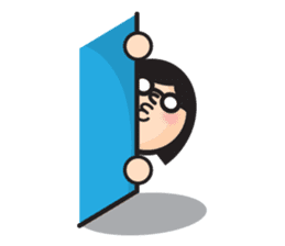 Woman of round shape sticker #412854