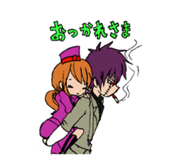 Wolf girl Nami and strongest partner. sticker #414705