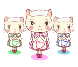 Nekokochan and two friends sticker #418894