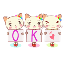 Nekokochan and two friends sticker #418924