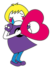 Fluffy heart sticker #420581