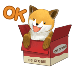 dog and ice cream sticker #426790