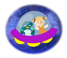 Earthling and space Pen sticker #428931