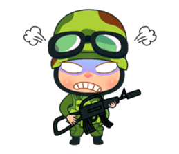 Khwam Suk - Army costume sticker #429103