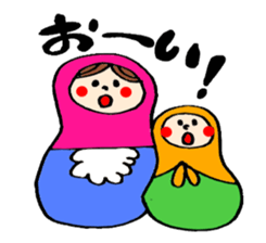 chating matryoshka doll sticker #430340