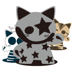 three Cat stamp
