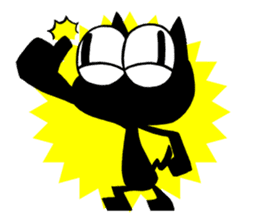 Sukima the black cat sticker #434343