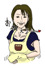 Japanese mature woman stamp sticker #437273