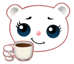 Berry, kawaii little white bear sticker #439986