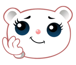 Berry, kawaii little white bear sticker #439999