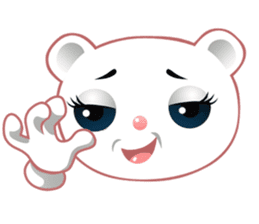 Berry, kawaii little white bear sticker #440000