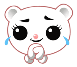 Berry, kawaii little white bear sticker #440001