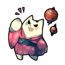 cat golem in summer sticker #441261