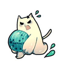 cat golem in summer sticker #441268