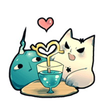 cat golem in summer sticker #441269