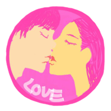 Lady stamp sticker #442840