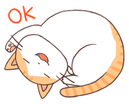 Cute orange tabby cat sticker #445133