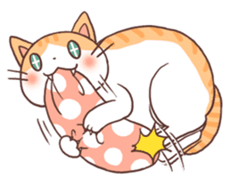 Cute orange tabby cat sticker #445156