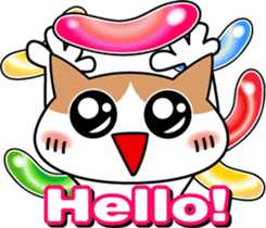 Colorful cat sticker #446890