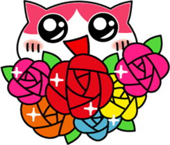 Colorful cat sticker #446895