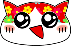 Colorful cat sticker #446897