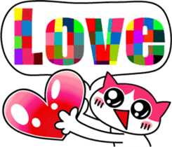 Colorful cat sticker #446919