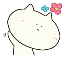White cat sticker #449894