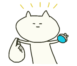 White cat sticker #449902