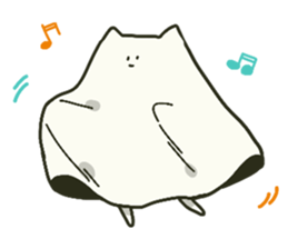 White cat sticker #449908