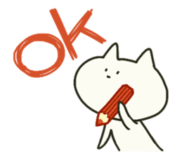 White cat sticker #449909