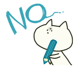 White cat sticker #449910