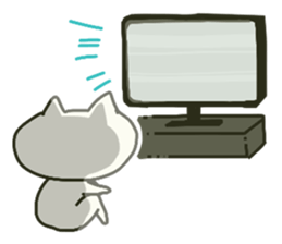 White cat sticker #449915