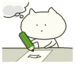 White cat sticker #449917