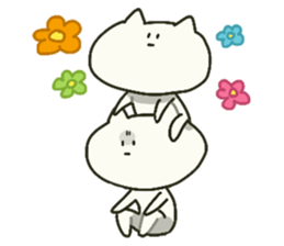 White cat sticker #449921