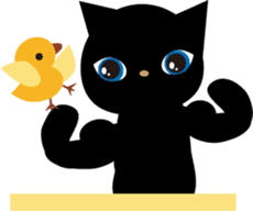 Kuro of the stray cat and Piyo sticker #454712