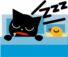 Kuro of the stray cat and Piyo sticker #454724